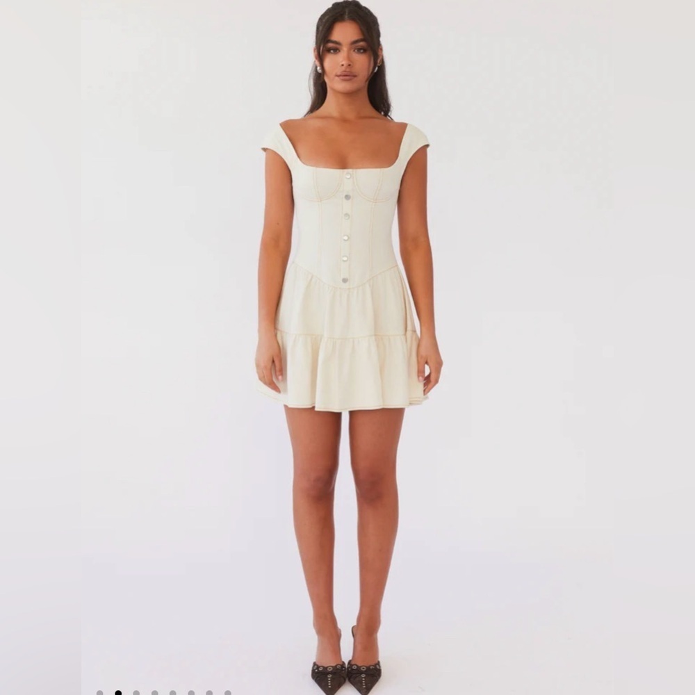 NWT Peppermayo Isabella Denim Bustier Dress - Antique Sz 2 - Picture 2 of 8